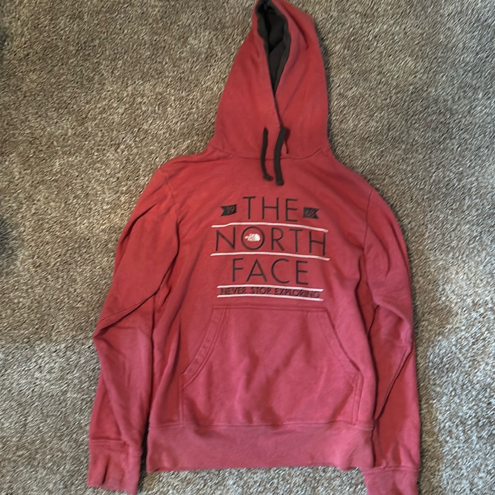 Men’s red the north face hoodie size small